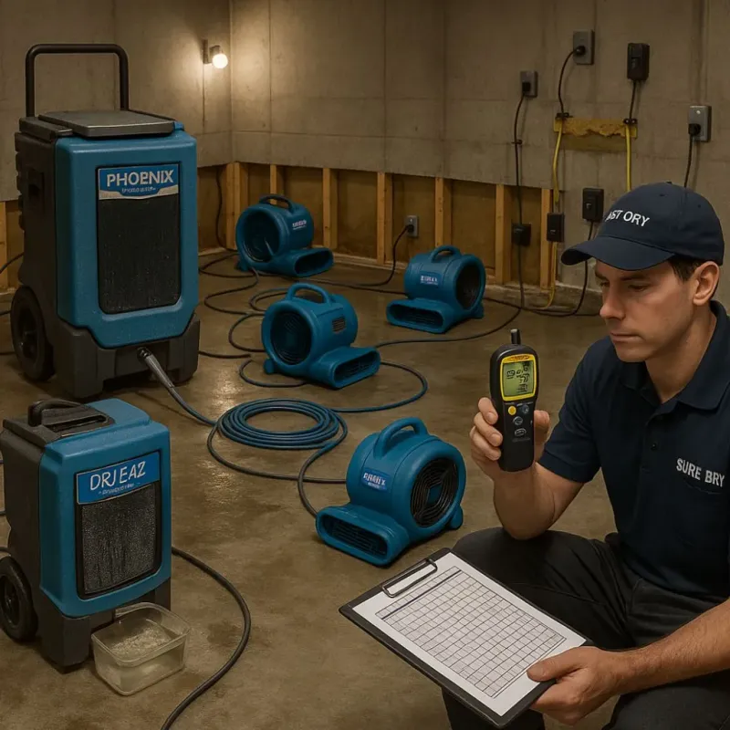 Structural Drying and Dehumidification process in Daleville, VA
